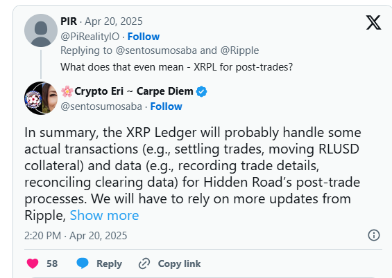 XRP Ledger Powers $3T Hidden Road Integration